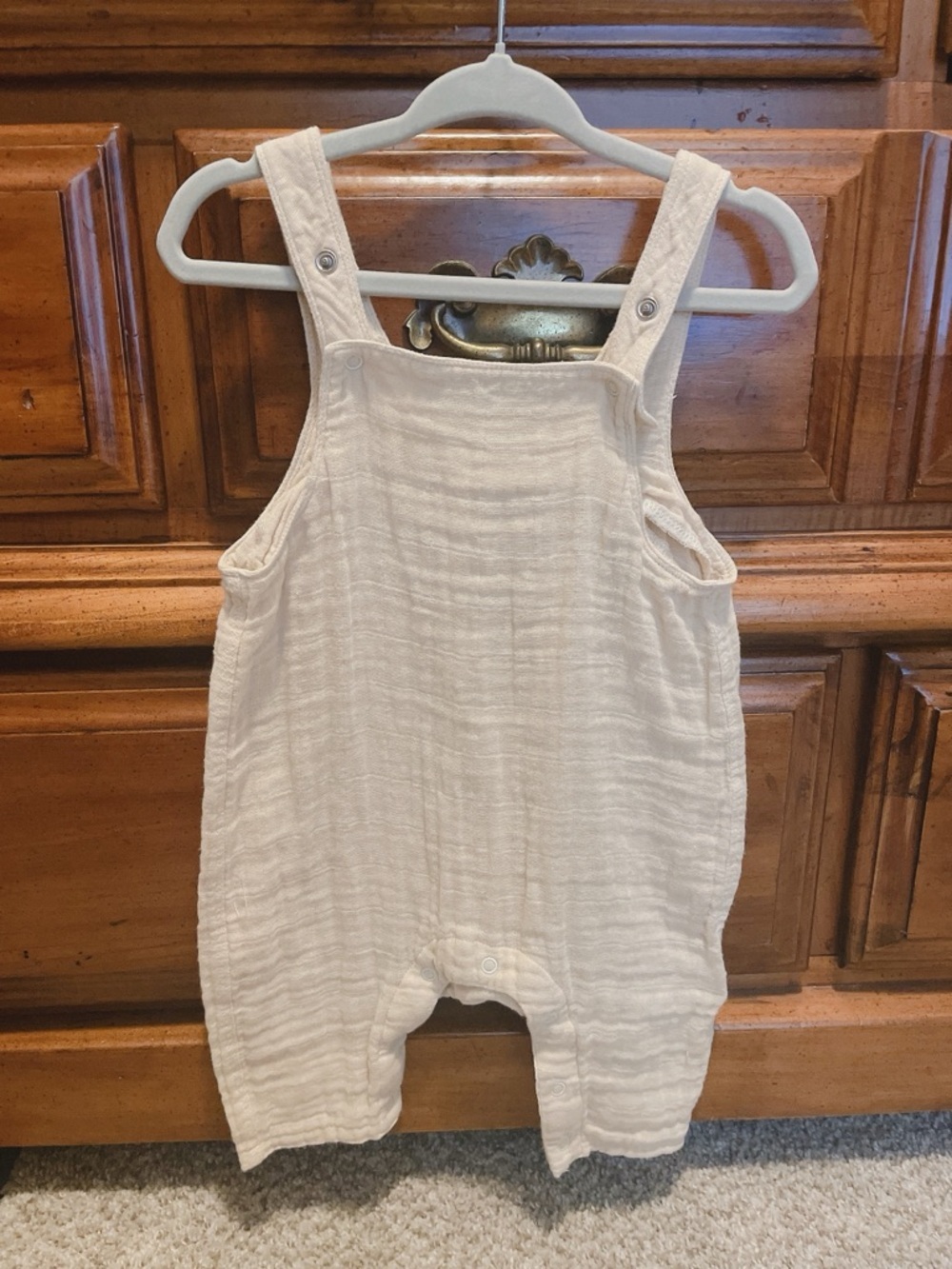 Angel Dear Cream Colored Overall Romper Size 3-6 Months